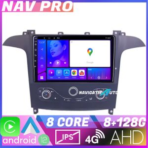 Navigatie Ford S-max 2006-2014 EDOTEC-LITE Android Ecran 720P Octa Core 8+128 Carplay  Android auto