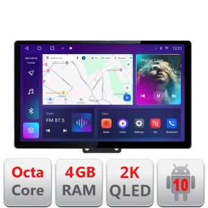 Navigatie Fiat 500 2014- Qled 2K Octa Core 4+64 LTE 4G DSP Wifi 5Ghz android auto carplay radio gps internet EDT-E413-2K