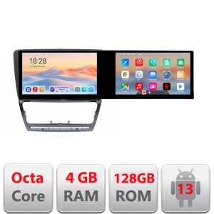 Navigatie Skoda Octavia 2 2005-2013 Manual Kit-005 Edotec 2 ecrane  8 core 4+128 21.6 inch Incell android Wifi 5Ghz gps internet