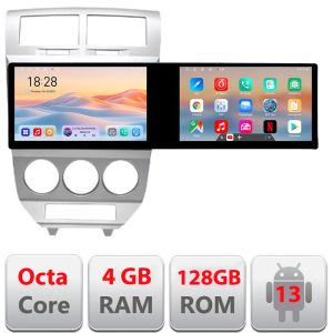 Navigáció Dodge Caliber 2006-2010 Kit-caliber-06 Edotec 2 képernyő 8 magos 4+128 21.6 hüvelykes Incell android Wifi 5Ghz gps internet 32