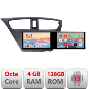 Navigatie Honda Civic 2012-2016 Kit-civic Edotec 2 ecrane  8 core 4+128 21.6 inch Incell android Wifi 5Ghz gps internet a