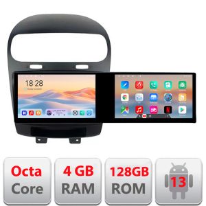 Navigáció Fiat Freemont Dodge Journey 2012-2019 Edotec 2 képernyő 8 magos 4+128 21.6 hüvelykes Incell android Wifi 5Ghz gps internet 32 v1
