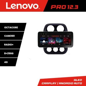Navigáció Jeep Compass 2010-2016 kézikönyv K-2500 Lenovo PRO 8+256 12.3 hüvelykes qled android 4G DSP gps internet 32