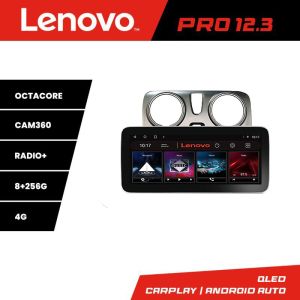 Navigáció Dacia Dokker Lenovo PRO 8+256 12,3 hüvelykes qled android 4G DSP gps internet 8Core