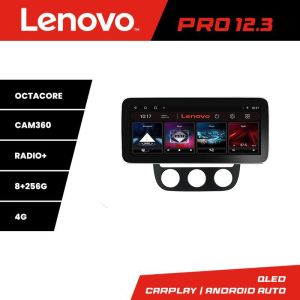 Navigáció VW Golf 5 2004-2010 automata klíma Lenovo PRO 8+256 12.3 hüvelykes qled android 4G DSP gps internet KIT-golf5-automatic