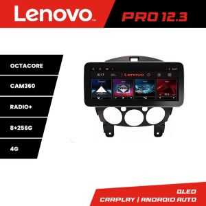 Navigáció Mazda 2 2007-2013 Lenovo PRO 8+256 12,3 hüvelykes qled android 4G DSP gps internet Kit-mazda2