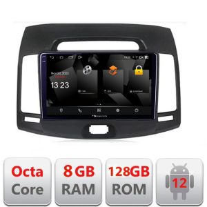 Navigatie Hyundai Elantra 2007-2011 5960Pro-2009 Android Octa Core Qualcomm 2K Qled 8+128 DTS DSP 360 4G Optical