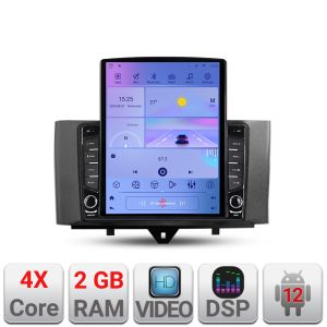 Navigáció Smart For Two 2010-2015 K-Smart10 TESLA típusú 9.7"-os képernyővel Android Rádió Bluetooth Internet GPS WIFI 2+32 DSP