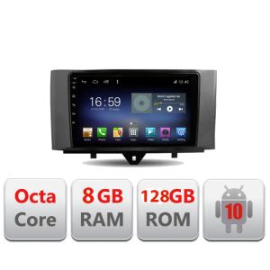 Navigáció Smart For Two 2010-2015 F-Smart10 Octa Core Android Rádióval Bluetooth Internet GPS WIFI DSP 8+128GB 4G