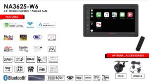 Receiver 2din cu carplay/android auto ecran 6,8 inch capacitiv 4X50W max , 3 preout 4V