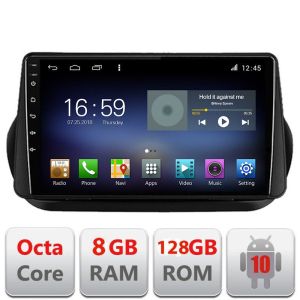 Navigatie Peugeot Bipper, CitroenNemo, Fiat Qubo 2008-2017 Android radio gps internet  Octa Core 8+128 LTE Kit-bipper+EDT-E610 v2