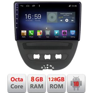 Navigatie Citroen C1 Peugeot 107 Toyota Aygo 2005-2014 Android radio gps internet  Octa Core 8+128 LTE KIT-C1+EDT-E610 v2