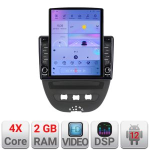 Navigatie Citroen C1 Peugeot 107 Toyota Aygo 2005-2014 Android radio gps internet quad core 2+32 ecran vertical 9.7" KIT-C1+EDT-E708 v2