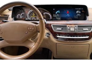 Navigatie Mercedes S Klass W221 octa core 8+128 qualcomm internet carplay 4g, include ceasuri digitale