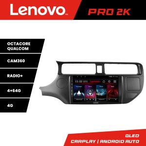 Navigatie Kia Rio 2011-2013 Lenovo Kit-204 8 core QLED 2K 4+64 360 Android Waze USB Navigatie Internet Youtube Radio