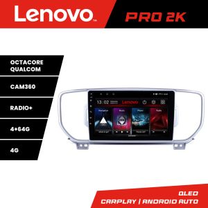 Navigáció Kia Sportage 2016-2018 Lenovo Kit-567 8 magos QLED 2K 4+64 360 Android Waze USB Internet Navigáció Youtube Rádió