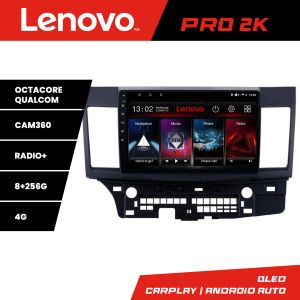 Navigáció Mitsubishi Lancer Lenovo Kit-037 8 magos QLED 2K 8+256 360 Android Waze USB Internet Navigáció Youtube Rádió