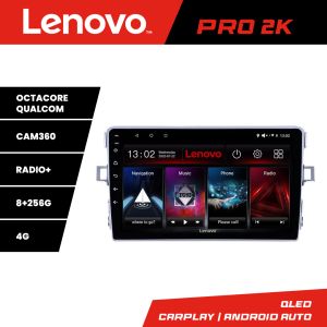 Navigáció Toyota Verso 2010-2016 Lenovo Kit-133 8 magos QLED 2K 8+256 360 Android Waze USB Internet Navigáció Youtube Rádió