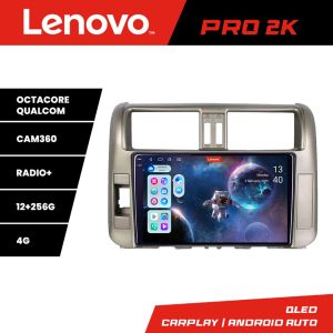 Navigatie Toyota Prado 2010-2013 Lenovo Kit-347 8 core QLED 2K 12+256 360 Android Waze USB Navigatie Internet Youtube Radio