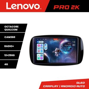 Navigatie Smart For Two 2015- Lenovo Kit-Smart15 8 core QLED 2K 12+256 360 Android Waze USB Navigatie Internet Youtube Radio