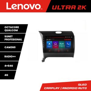 Navigáció Kia Cerato 2013-2017 Lenovo Kit-1562 8 magos QLED Qualcomm 4+64 360 Android Waze USB Internet Navigáció Youtube Rádió