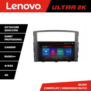 Navigáció Mitsubishi Pajero Lenovo Kit-452 8 magos QLED Qualcomm 4+64 360 Android Waze USB Internet Navigáció Youtube Rádió