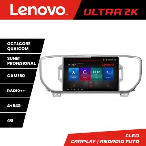 Navigáció Kia Sportage 2016-2018 Lenovo Kit-567 8 magos QLED Qualcomm 4+64 360 Android Waze USB Internet Navigáció Youtube Rádió
