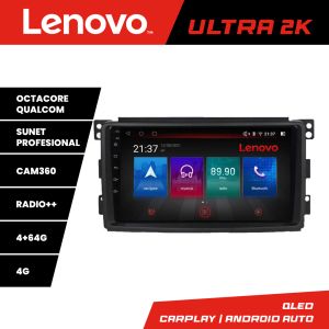 Navigatie Smart 2005-2010 Lenovo Kit-SMART05 8 core QLED Qualcomm 4+64 360 Android Waze USB Navigatie Internet Youtube Radio