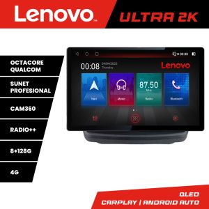 Navigatie Hyundai Genesis Lenovo Qualcomm ULTRA 8+128 2K 13 inch qled android 4G DSP gps internet  Kit-GENESYS