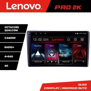 Navigatie Renault Trafic 2008-2012 Lenovo 8 core QLED 2K 4+64 360 Android Waze USB Navigatie Internet Youtube Radio